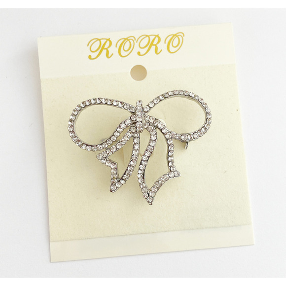 Rhinestone Bow Brooch and Pendant - Picture 1 of 2